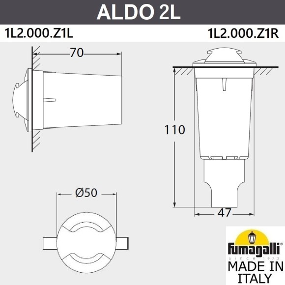 Грунтовый светильник светильник FUMAGALLI ALDO 2L