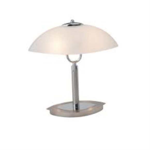 Лампа настольная "Lille", один плафон, 2х40W E14, метал/стекло, сталь