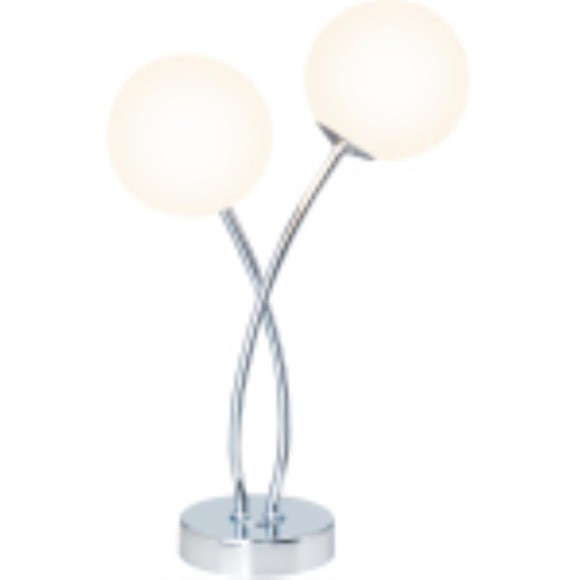 Лампа настольная  "Mirella" 2x3W , металл/стекло, 230V, LED,хром белый
