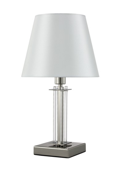 Настольная лампа NICOLAS LG1 NICKEL/WHITE Crystal Lux