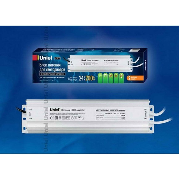 Блок питания для светодиодов 200W 8,3мА (10591) Uniel UET-VAJ-200B67