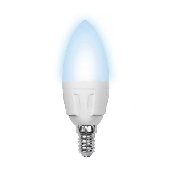 Лампа светодиодная (10213) E14 6W 4500K свеча матовая LED-C37-6W/NW/E14/FR/O