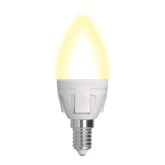 Лампа светодиодная диммируемая (UL-00004296) Uniel E14 7W 3000K матовая LED-C37 7W/3000K/E14/FR/DIM PLP01WH