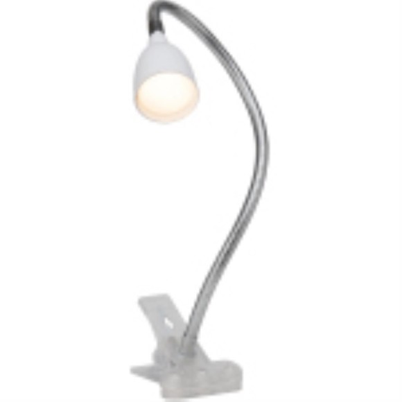 Лампа настольная "Anthony" с зажимом, LED 3W , метал/пластик, белая