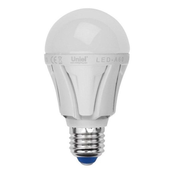 Лампа светодиодная (UL-00001527) E27 12W 4000K матовая LED-A60 12W/NW/E27/FR PLP01WH