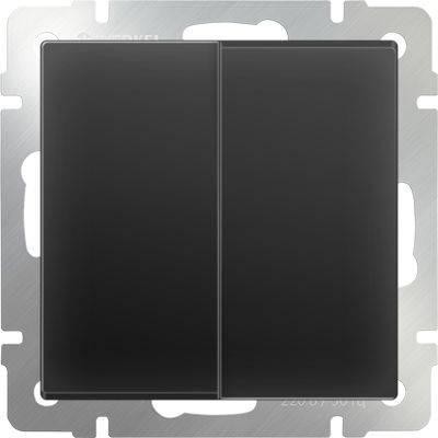 Выключатель двухклавишный (черный матовый) Werkel WL08-SW-2G