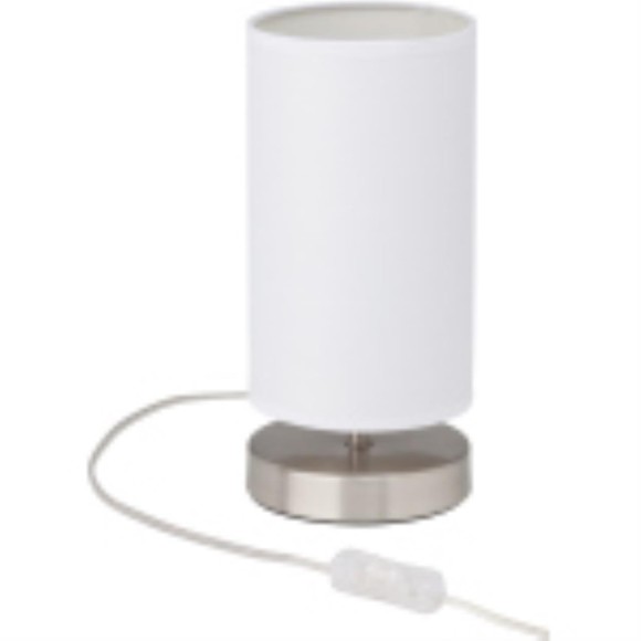 Лампа настольная "Clarie", один плафон, метал/текстиль, 230V E14, белый