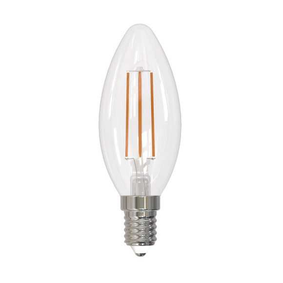 Лампа светодиодная филаментная (UL-00005160) Uniel E14 9W 3000K прозрачная LED-C35-9W/3000K/E14/CL PLS02WH