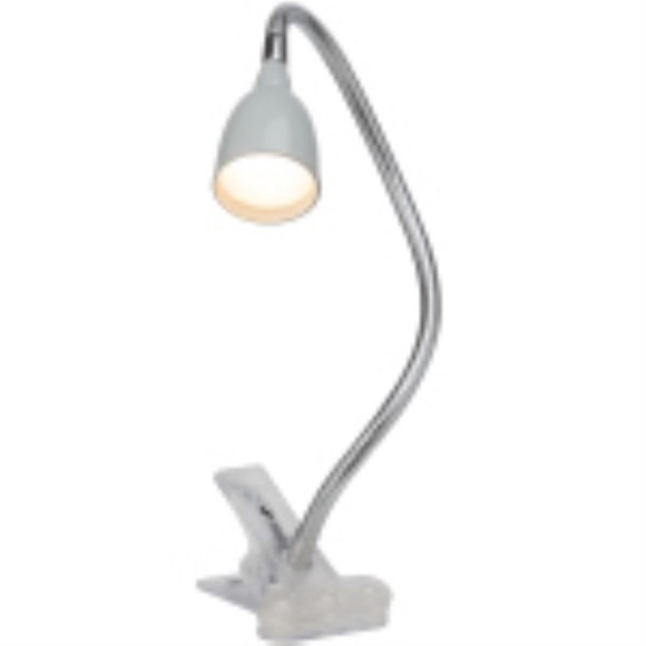 Лампа настольная "Anthony" с зажимом, LED 3W , метал/пластик, титан