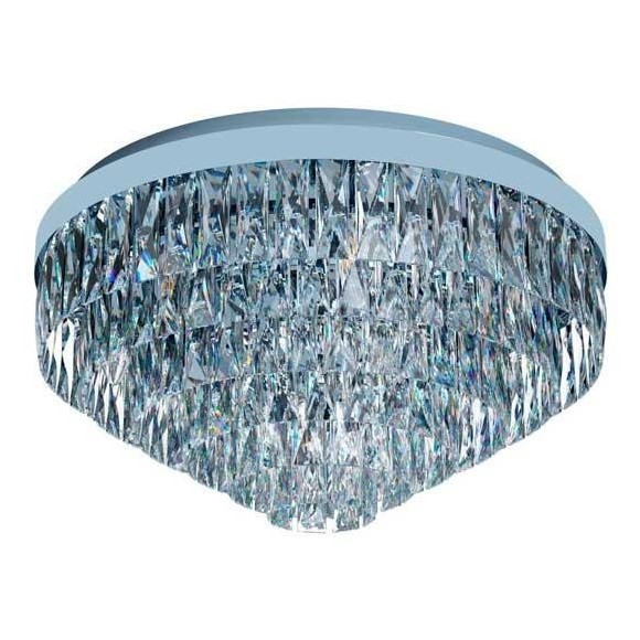 39491 Потолочный светильник VALPARAISO 1, 11х40W(E14), Ø580, H305, сталь, хром/хрусталь, прозрачный