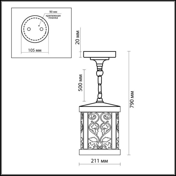 Уличный светильник-подвес Kordi 2286/1 Odeon Light Уличный светильник-подвес Kordi 2286/1 Odeon Light