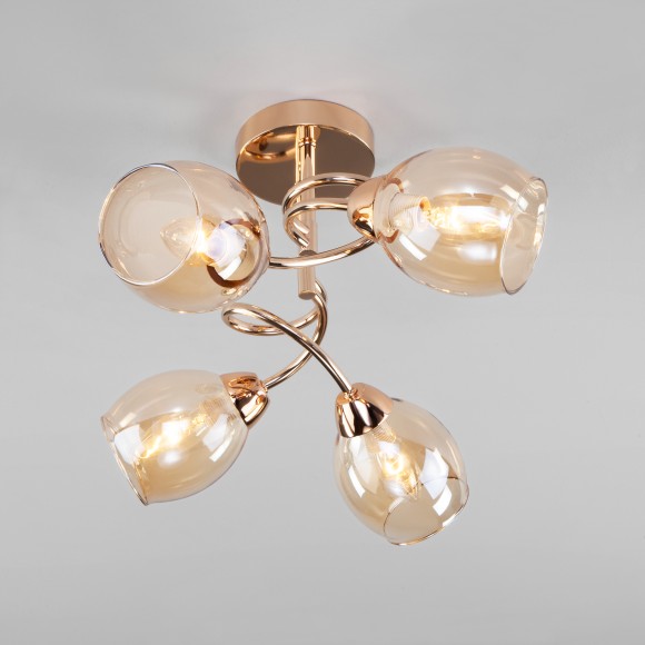Потолочная люстра со стеклянными плафонами 30171/4 золото Потолочная люстра со стеклянными плафонами 30171/4 золото