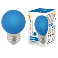 Лампа декоративная светодиодная (UL-00005647) Volpe E27 1W синяя LED-G45-1W/BLUE/E27/FR/С Лампа декоративная светодиодная (UL-00005647) Volpe E27 1W синяя LED-G45-1W/BLUE/E27/FR/С