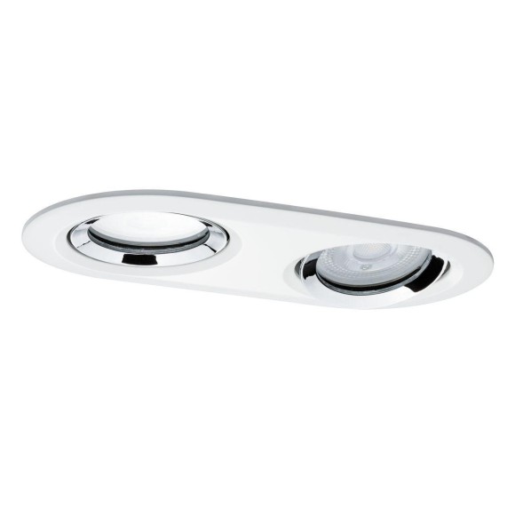 Встраиваемый светильник Paulmann Nova 2x7Вт GU10 2700К IP65 230В Белый матовый/Хром Алюминий 92901