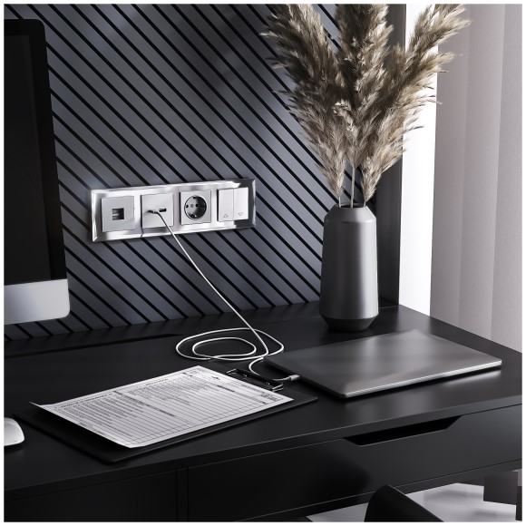 Розетка Ethernet RJ-45 (серебряный) W1181006