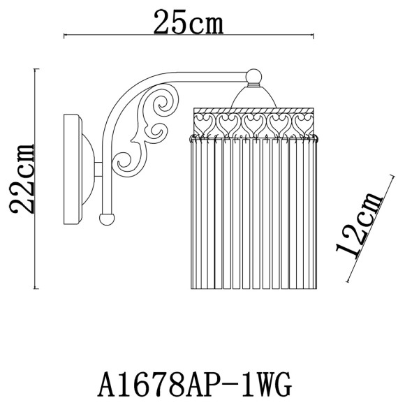 Бра Torrente a1678ap-1wg Arte Lamp