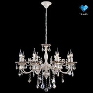 Люстра с тонированным хрусталем 3281/8 белый с золотом / тонированный хрусталь Люстра с тонированным хрусталем 3281/8 белый с золотом / тонированный хрусталь