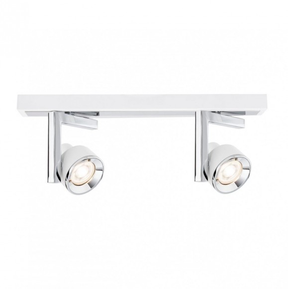 Светильник накладной Paulmann Turn L400 2x40Вт GU10 IP20 230В Белый/Хром Металл/Пластик 66675 Светильник накладной Paulmann Turn L400 2x40Вт GU10 IP20 230В Белый/Хром Металл/Пластик 66675