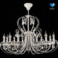 Люстра с хрусталем 3305/12 белый с золотом / прозрачный хрусталь Люстра с хрусталем 3305/12 белый с золотом / прозрачный хрусталь