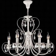 Люстра с хрусталем 3305/5 белый с золотом / прозрачный хрусталь Люстра с хрусталем 3305/5 белый с золотом / прозрачный хрусталь