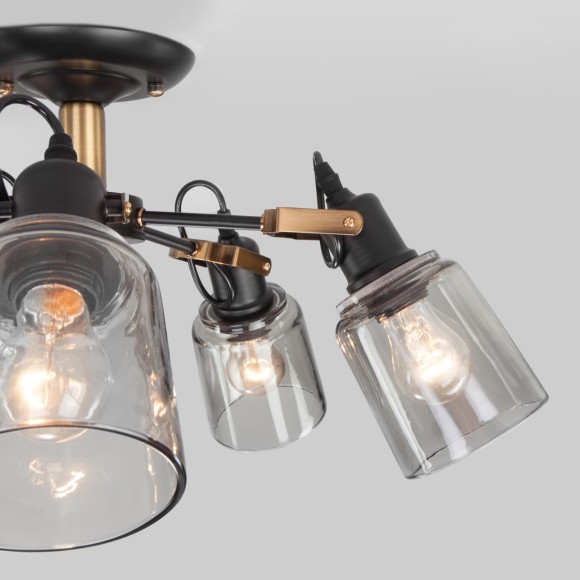 Потолочная люстра со стеклянными плафонами 70111/5 черный Потолочная люстра со стеклянными плафонами 70111/5 черный