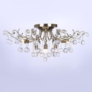 Потолочная люстра с хрусталем 10042/12 античная бронза