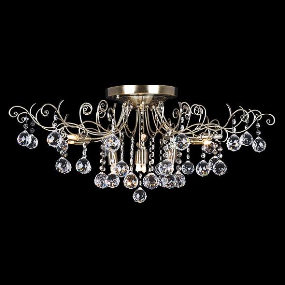 Потолочная люстра с хрусталем 10042/12 античная бронза
