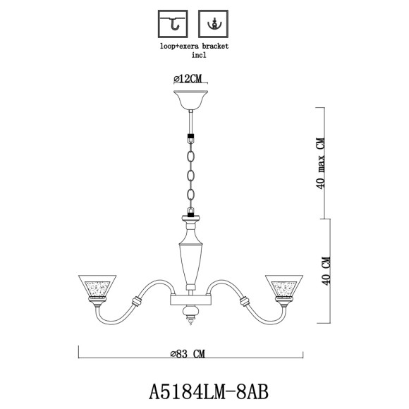 Люстра Toscana a5184lm-8ab Arte Lamp