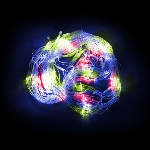 Светодиодная гирлянда Feron Сеть 1,5х1,5м 160LED разноцветная с мерцанием CL70 32354