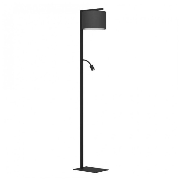 390068 Торшер FOLIGNO, 1x40W, E27, LED 22W, LED 3,5W, 380lm, L345, B265, H1800, сталь, черный/текстиль, черный