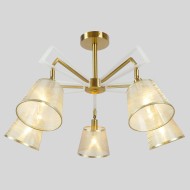Потолочная люстра с поворотными рожками 60082/5 золотая бронза Потолочная люстра с поворотными рожками 60082/5 золотая бронза
