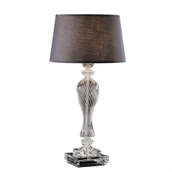 Лампа настолная Ideal Lux Voga TL1 макс.60Вт Е27 Прозрачный/Черный Стекло/ПВХ/Ткань H550мм 087382
