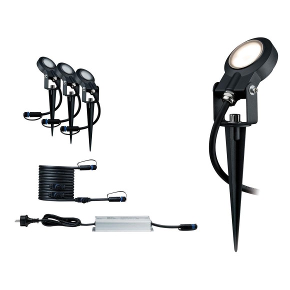 Светильник встраиваемый уличный Paulmann Plug & Shine Sting 3х6Вт(270лм) 3000K IP67 LED 24В 93696