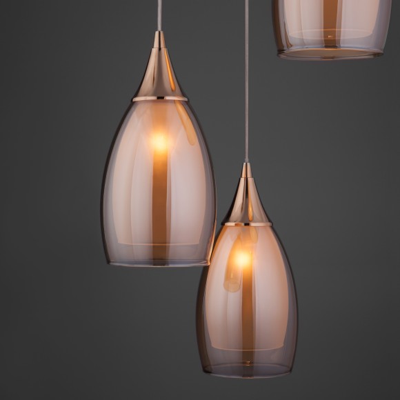 Подвесной светильник со стеклянным плафонами 50085/3 золото Подвесной светильник со стеклянным плафонами 50085/3 золото