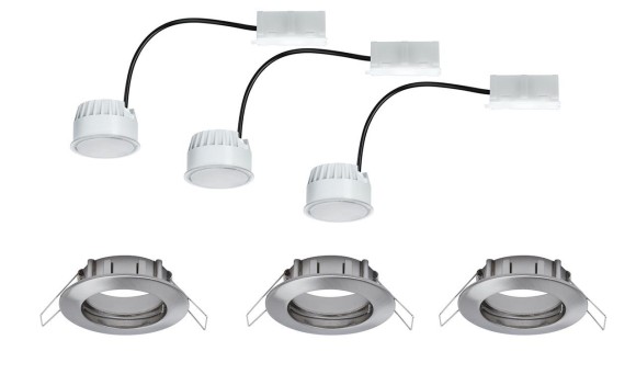93976 Светильники EBL Set Coin LED rund st 3x6,8W Eis-g