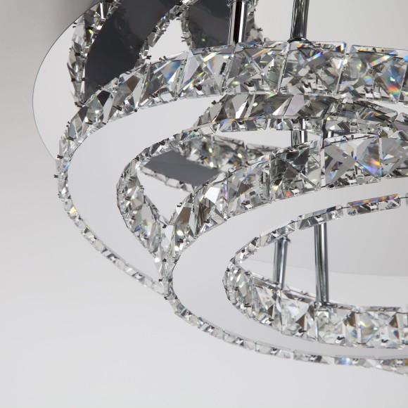 Хрустальная светодиодная люстра с пультом 90066/2 хром