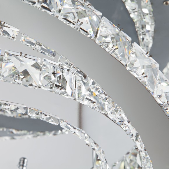 Хрустальная светодиодная люстра с пультом 90066/2 хром