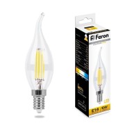 Лампа светодиодная филаментная Feron E14 5W 2700K Свеча на ветру Прозрачная LB-59 25575 Лампа светодиодная филаментная Feron E14 5W 2700K Свеча на ветру Прозрачная LB-59 25575