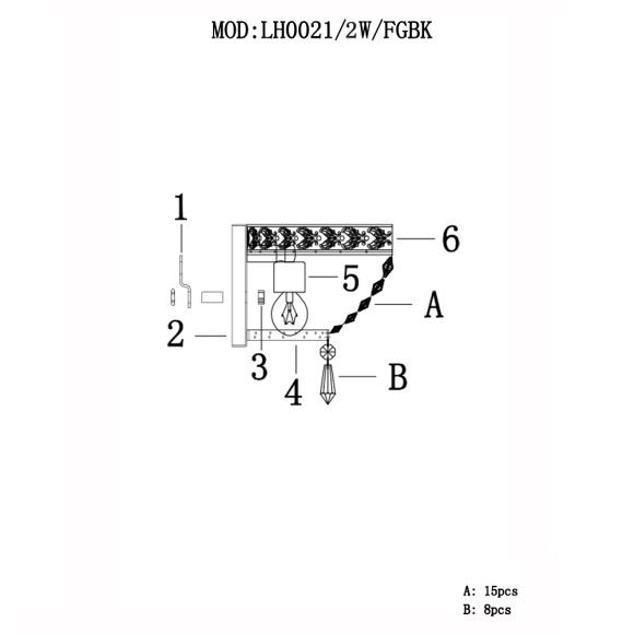 Бра LH0021/2W-FGBK MAVIS Lumien Hall Бра LH0021/2W-FGBK MAVIS Lumien Hall