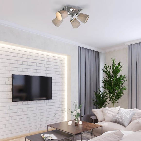 Потолочный светильник с поворотными абажурами 20087/4 хром/серый Потолочный светильник с поворотными абажурами 20087/4 хром/серый