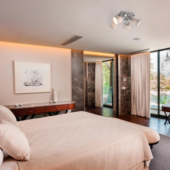 Потолочный светильник с поворотными абажурами 20087/4 хром/серый Потолочный светильник с поворотными абажурами 20087/4 хром/серый