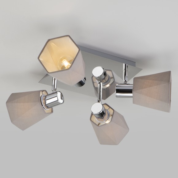 Потолочный светильник с поворотными абажурами 20087/4 хром/серый Потолочный светильник с поворотными абажурами 20087/4 хром/серый