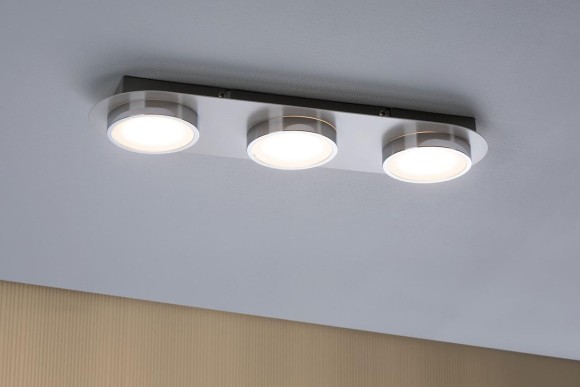 Светильник потолочный Paulmann Liao L350мм 3x4.7Вт 430Лм 3000К LED IP20 230В Белый мат./Хром 70944 Светильник потолочный Paulmann Liao L350мм 3x4.7Вт 430Лм 3000К LED IP20 230В Белый мат./Хром 70944