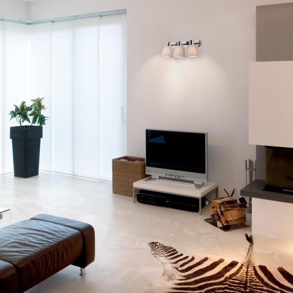 Настенный светильник с поворотными абажурами 20087/3 хром/серый Настенный светильник с поворотными абажурами 20087/3 хром/серый