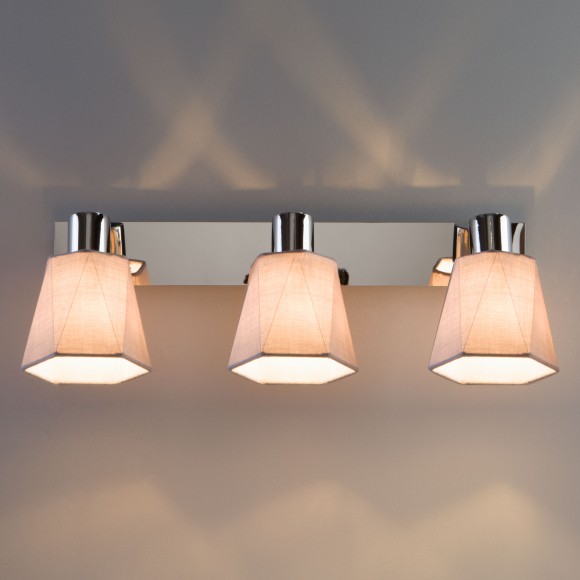 Настенный светильник с поворотными абажурами 20087/3 хром/серый Настенный светильник с поворотными абажурами 20087/3 хром/серый