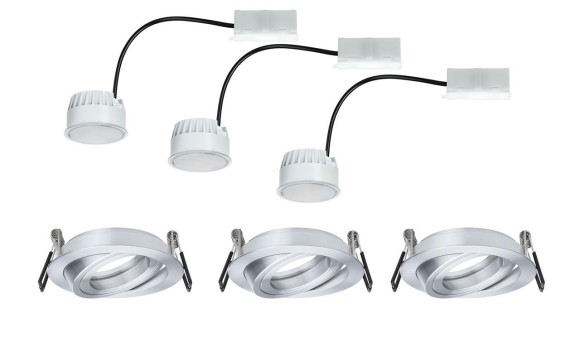 93984 EBL Set Coin LED rund schw 3x6,8W Al-ged