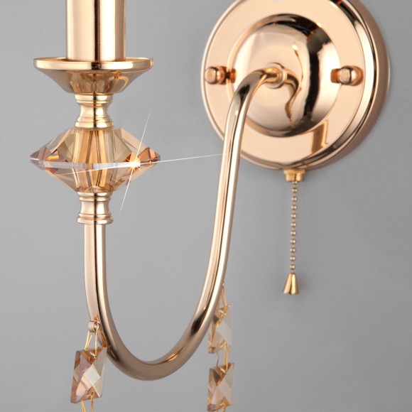 Бра классическое с хрусталем 10110/1 золото/тонированный хрусталь Strotskis