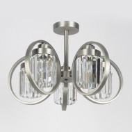 Потолочная люстра с хрусталем 10095/5 сатин-никель/прозрачный хрусталь Strotskis