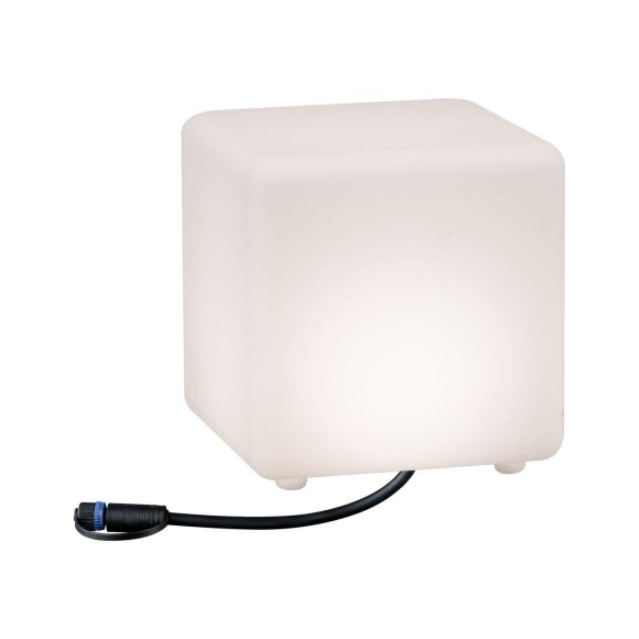 Светильник уличный садовый Paulmann Plug & Shine Cube H20см 2.8Вт 235Лм 3000К LED IP67 24В Бел 94180