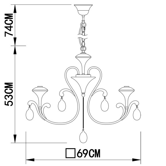 Люстра Montmartre a3239lm-6wh Arte Lamp Люстра Montmartre a3239lm-6wh Arte Lamp